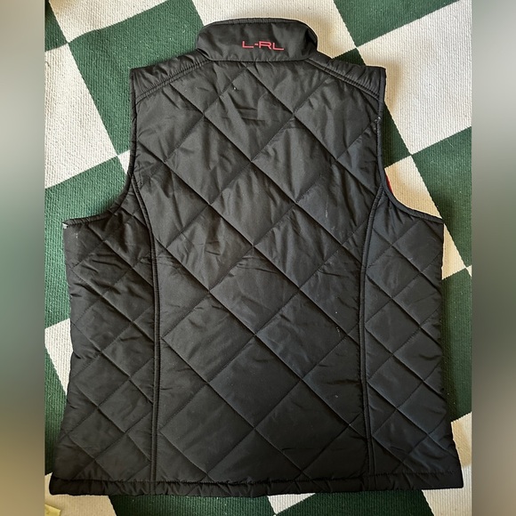 Lauren Ralph Lauren Green Label Black Quilted Vest Red Lining | Women’s Size L - Picture 3 of 7